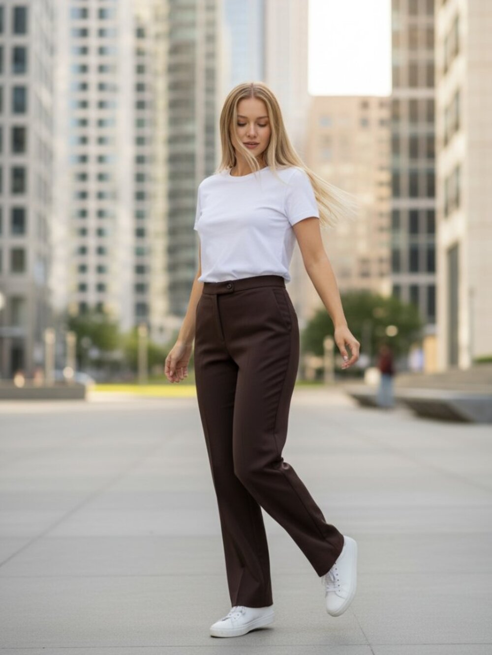 JM Collection Women's Size 10 Solid Brown Dress Pants